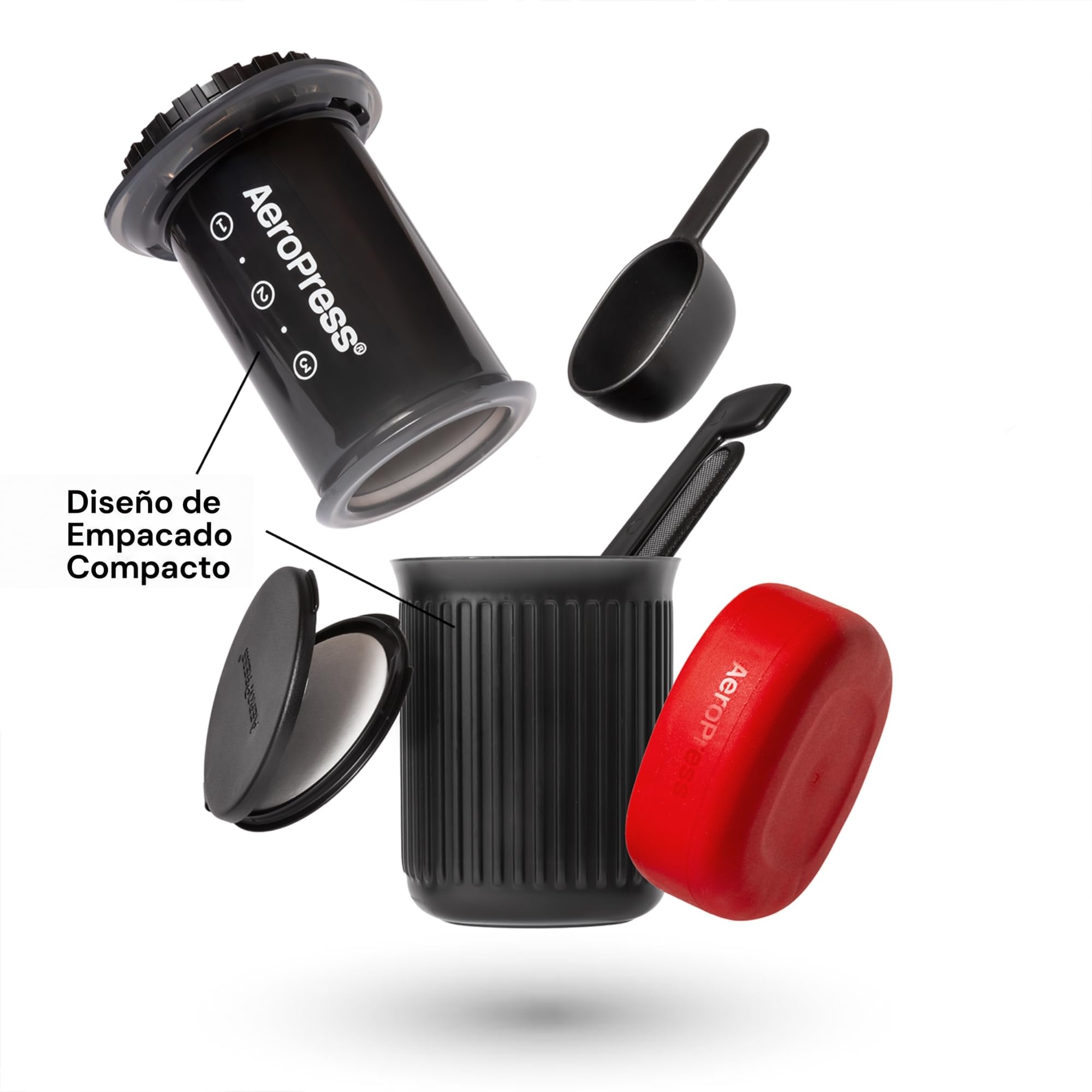AeroPress Go — Diseño de empacado compacto