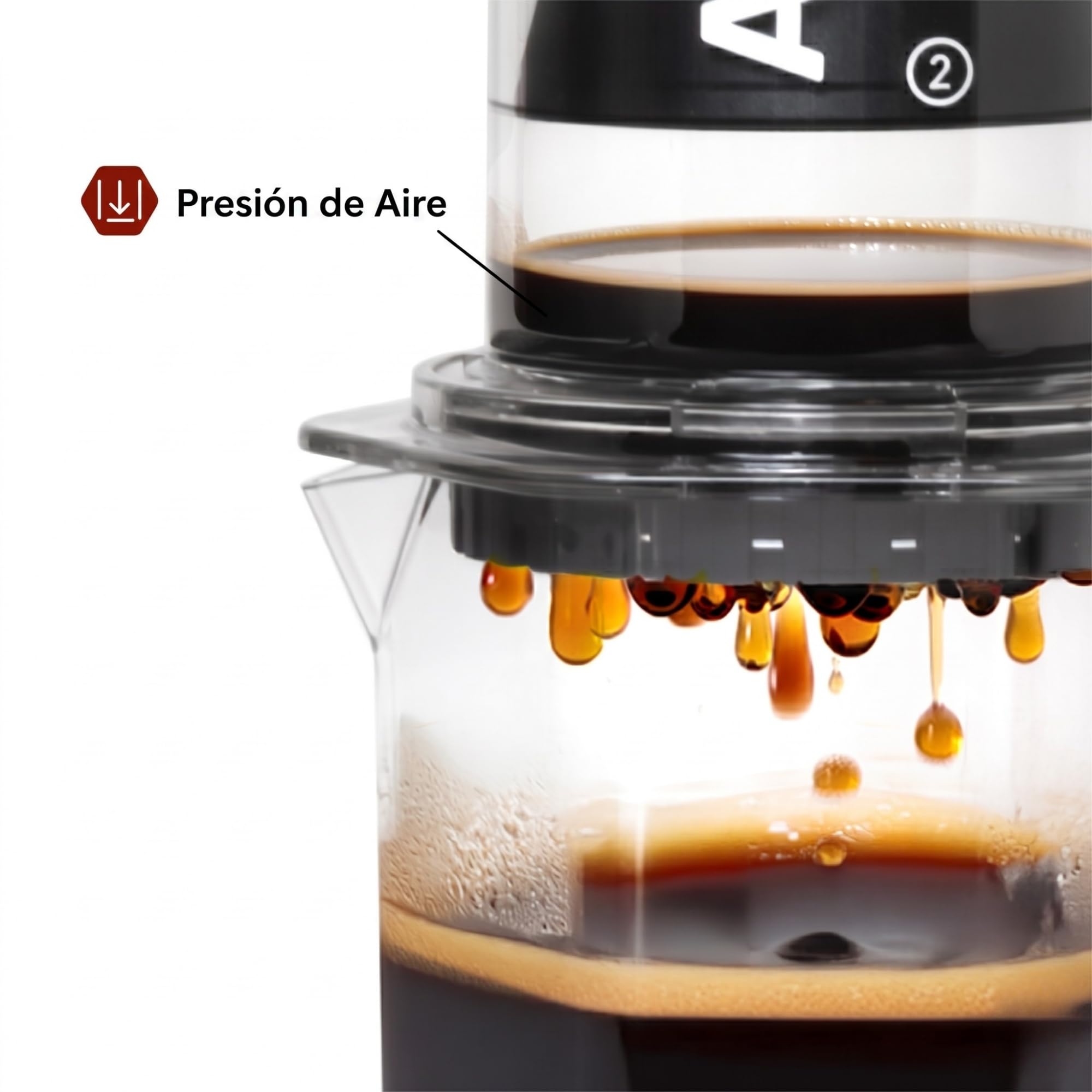 AeroPress Clear XL — Presión de Aire