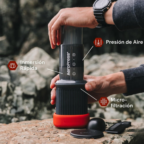 AeroPress Go — Presión de Aire, Inmersión Rápida y Micro-filtración