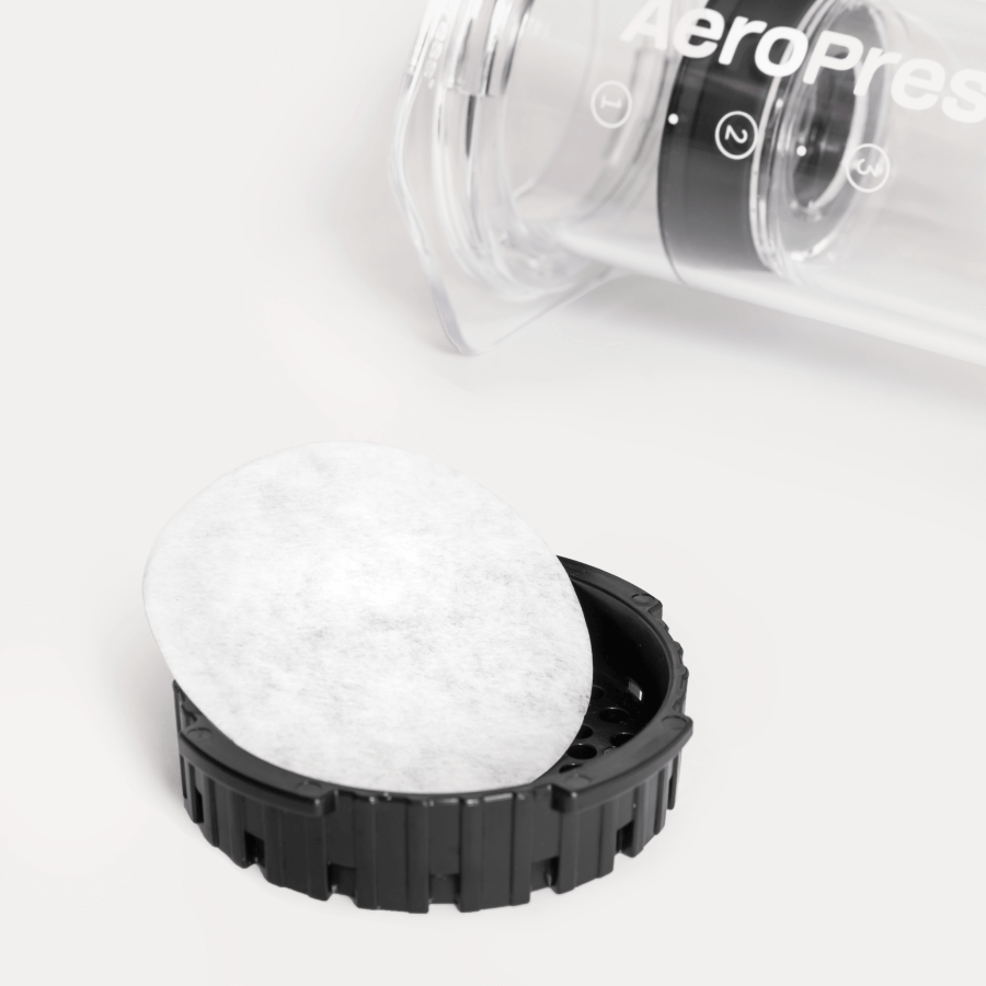 Filtros de papel AeroPress en uso