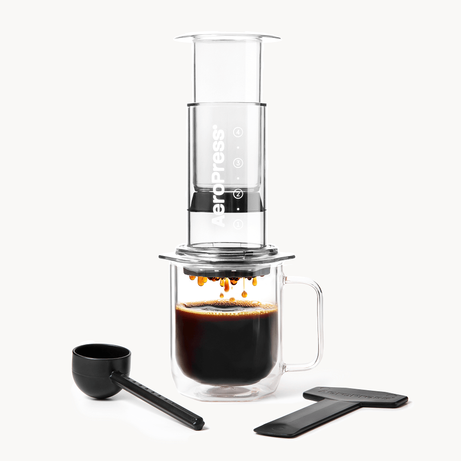 Cafetera AeroPress Clear transparente de Tritan, disponible en colores
