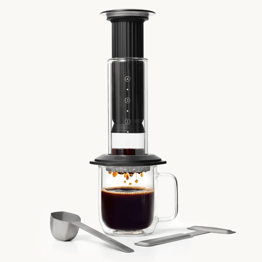 Cafetera AeroPress Premium Negro con taza de vidrio